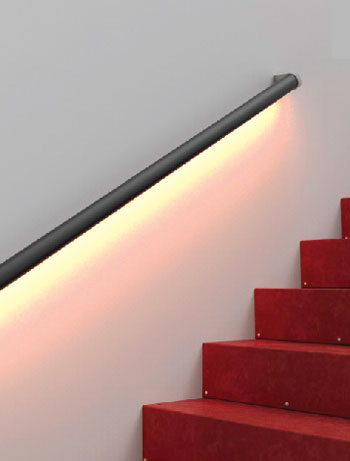 LED svetilke v ročaju ali ograji.